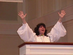 Rev. Anne Robertson preaching this sermon